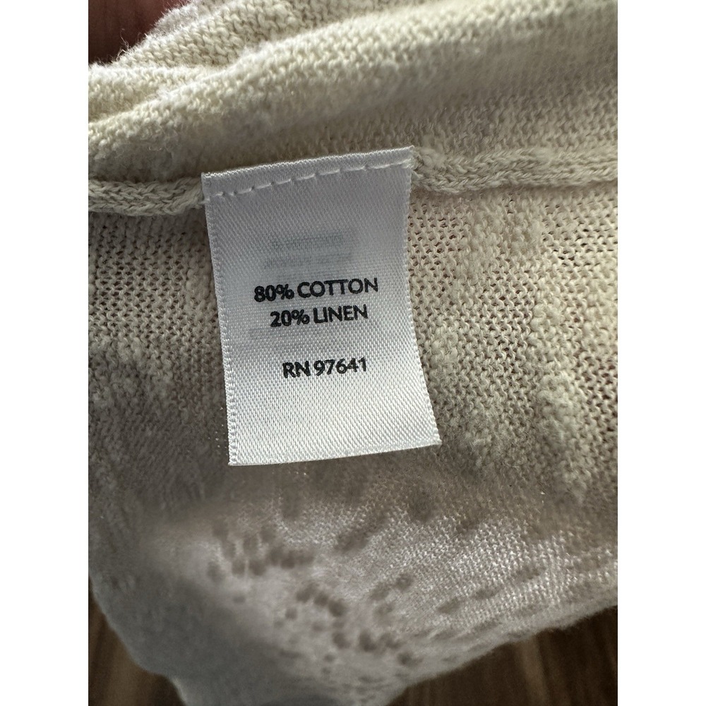 Pure Jill Kimono Cotton Linen Knit Top Oatmeal Beige Oversized Medium 1333513 - Picture 7 of 9